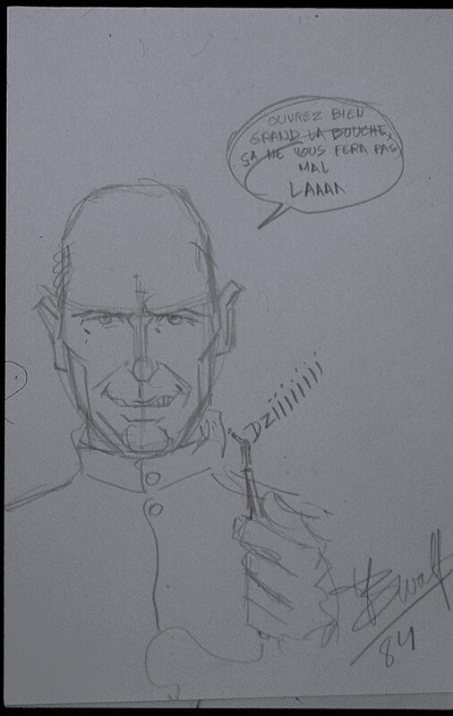 Yves Swolfs, Image dessinée du dentiste. - Dédicace