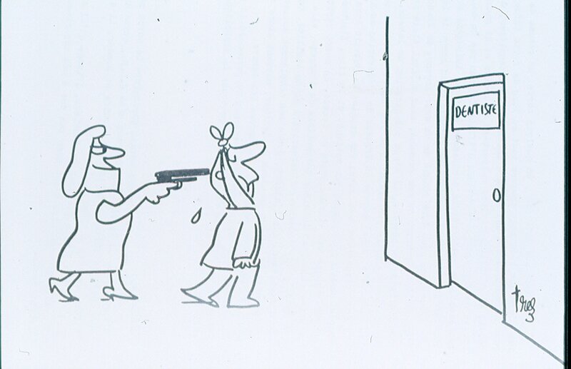 Trez, Image dessinée du dentiste. - Dédicace