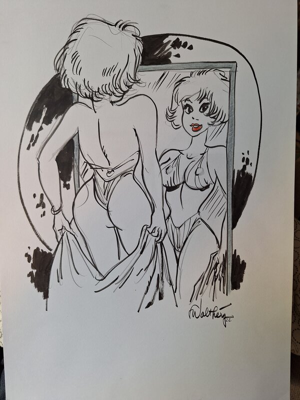 François Walthéry, Natacha devant son miroir - Comic Strip