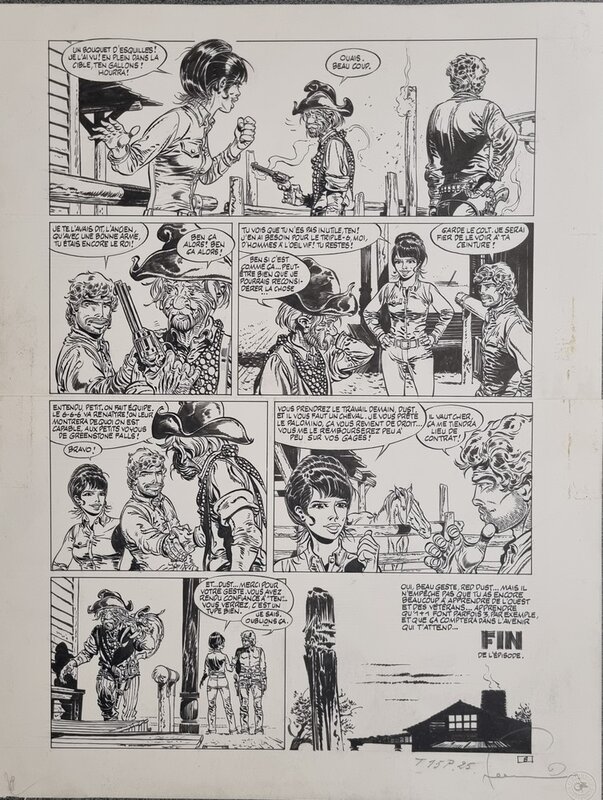 Hermann, Greg, Comanche - Red Dust et Ten Gallons - Planche originale
