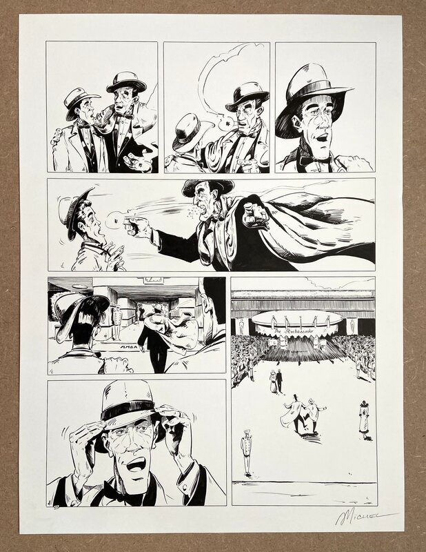 En vente - Arnaud Michel, L’extravagant Mr Capra planche 02 - Planche originale
