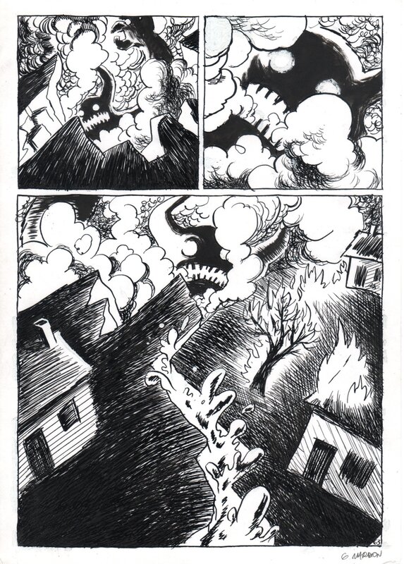 En vente - Grégory Mardon - Cycloman p63 - Planche originale