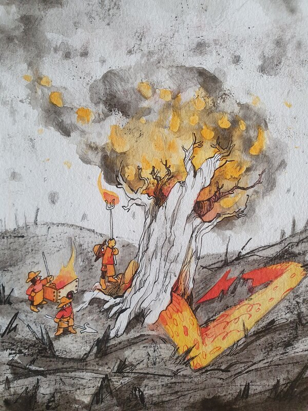 Katerina Cupova, Harvest everlasting dragon fire - Illustration originale