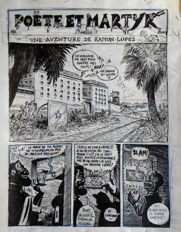 For sale - « Ramon Lopez  » L’Echo des Savanes  » – Planche originale – Page Titre – Vuillemin - Comic Strip