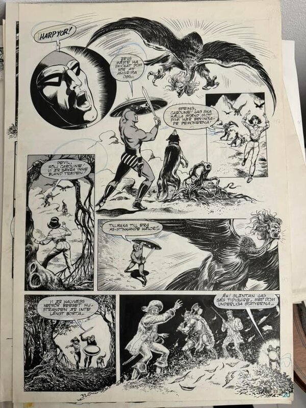 César Spadari, The Mistery of Polymos, published in Sweden, Norway, Brasil; Denmark; Finland - Planche originale