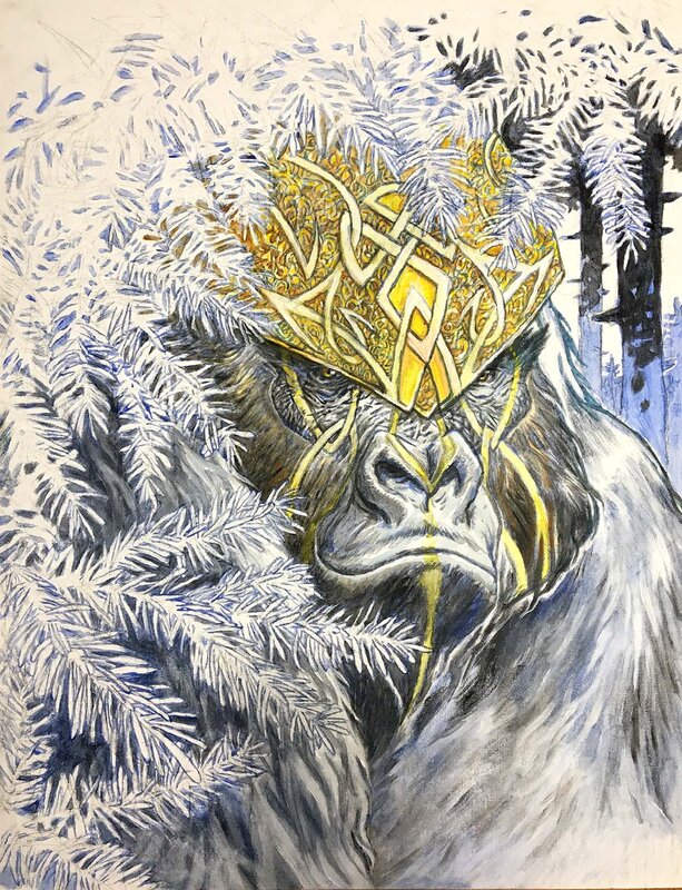 En vente - Gorille de Norges par A.DAN - Illustration originale