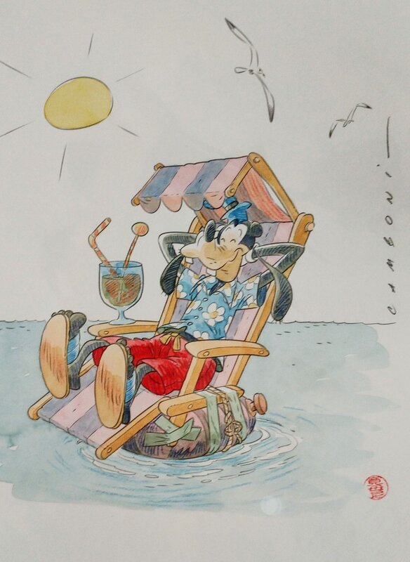 Dingo en vacances by Silvio Camboni - Original Illustration