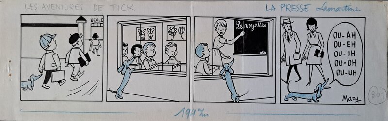 Mary, Jean Blondeau, Les Aventures de Tick - La Rentrée des classes - Planche originale