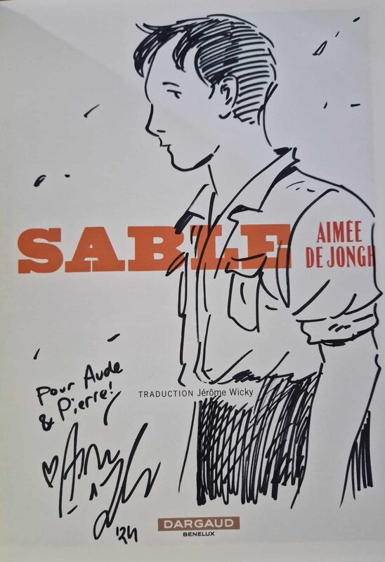 Dédicace de De Jongh dans Jour de sable - Sketch