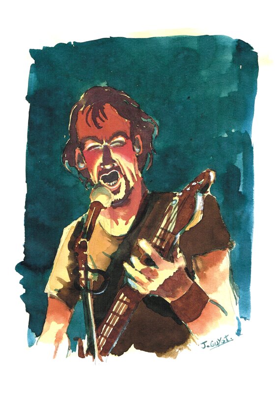 For sale - Interview gojira by Johann Guyot - Original Illustration