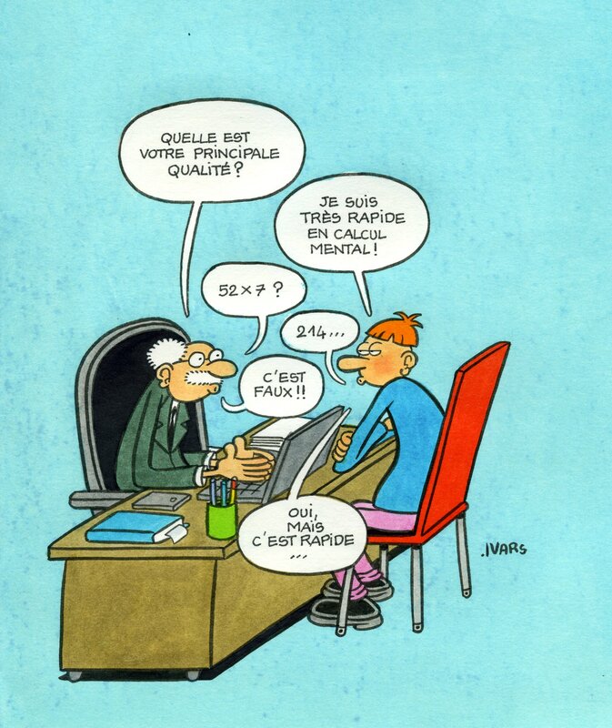 For sale - Rapide en calcul by Éric Ivars - Original Illustration