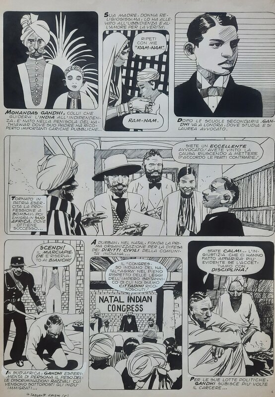 Gandhi par Attilio Micheluzzi, Roudolph - Planche originale