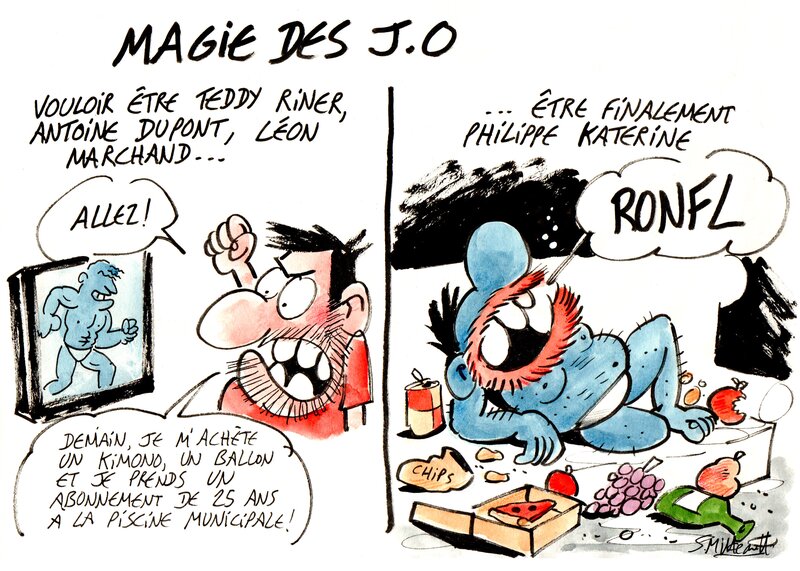 For sale - Jeux Olympiques by Simon Mitteault - Original Illustration