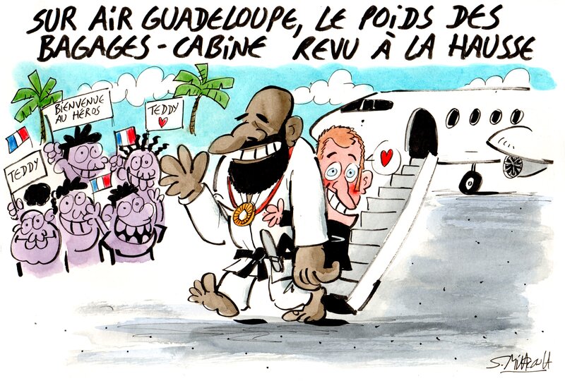 For sale - Teddy Riner by Simon Mitteault - Original Illustration