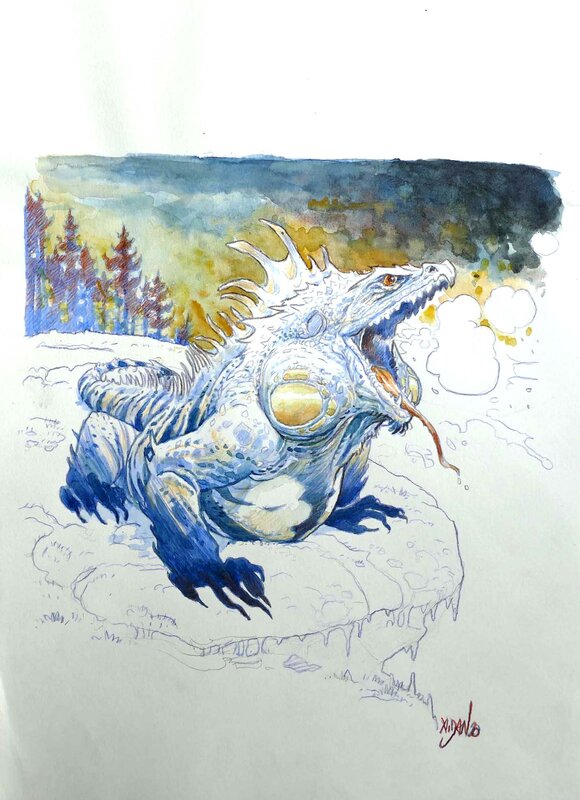 For sale - Lézard d'Ondür by A.DAN - Original Illustration