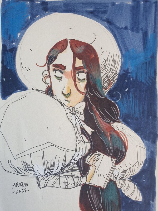 Artwork by Rachele Aragno, watercolor marker - Sketch