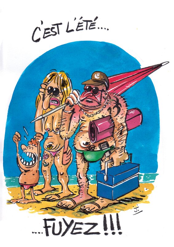 For sale - C'est l'été by Johann Guyot - Original Illustration