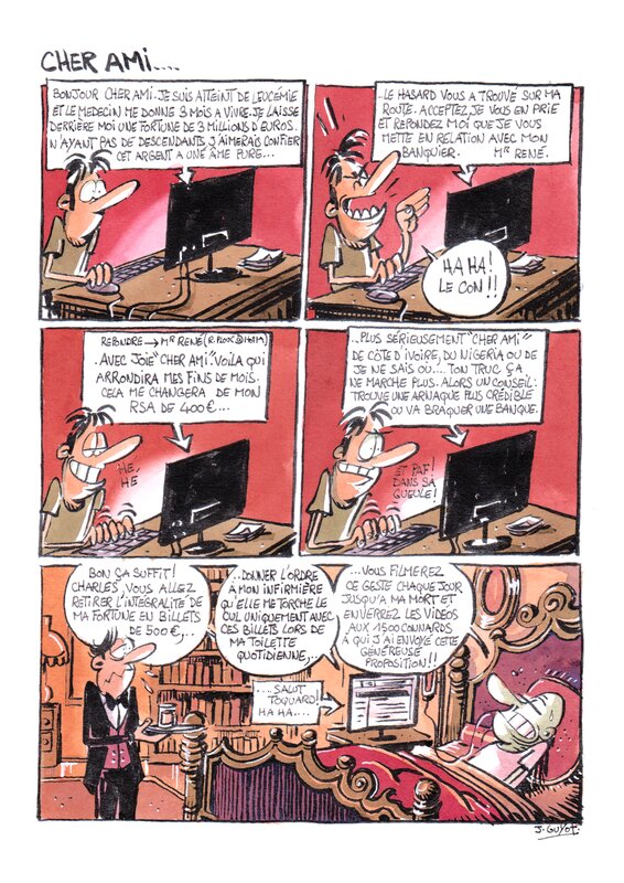 En vente - Cher ami... par Johann Guyot - Planche originale