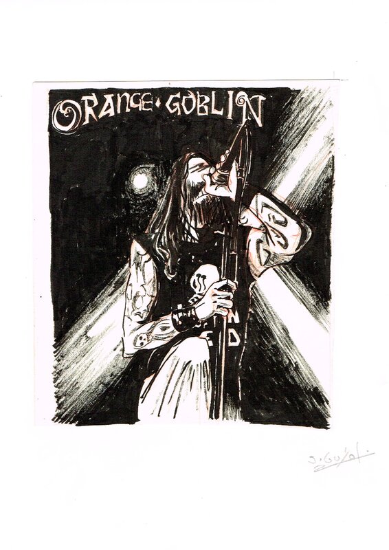 En vente - Johann Guyot, Orange goblin hellfest 2012 - Planche originale