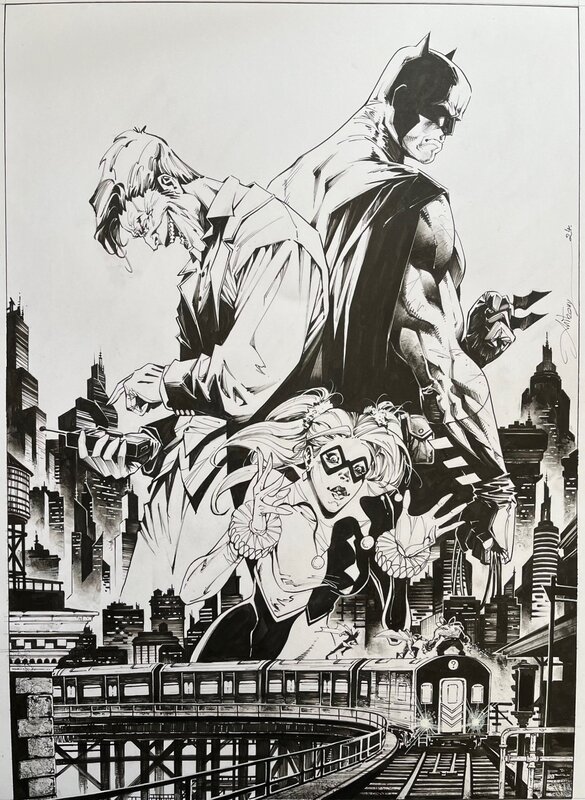 Anthony Jean // Commission - Batman & Le Joker - Illustration originale