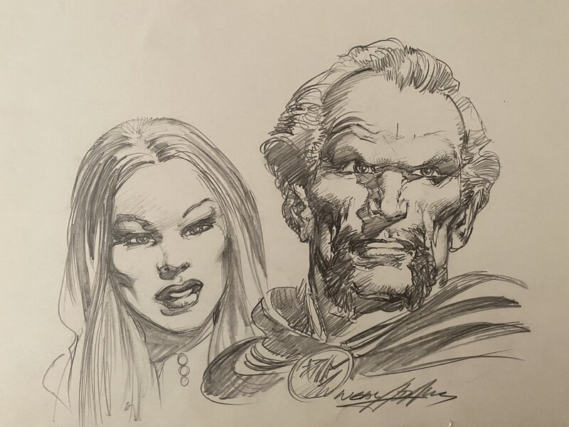 Neal Adams, Talia & Ra's Al Ghul - Illustration originale