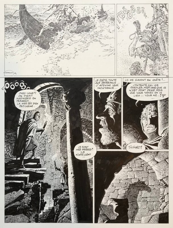 Hermann, 1989 - Les Tours de Bois-Maury : Sigurd - Je porte toute leur espérance... j'adevine leur impatience... - Planche originale