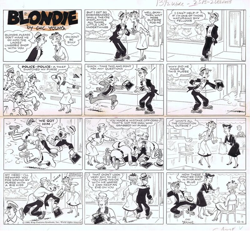 Chic Young, Jim Raymond, Blondie Sunday page 12-4-1960 - Comic Strip