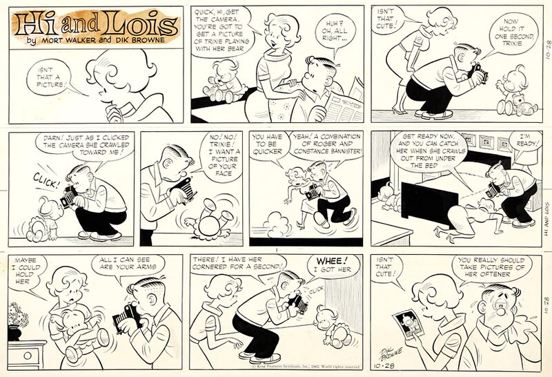 Dik Browne, Mort Walker, Hi and Lois Sunday page 10-28-1962 - Comic Strip