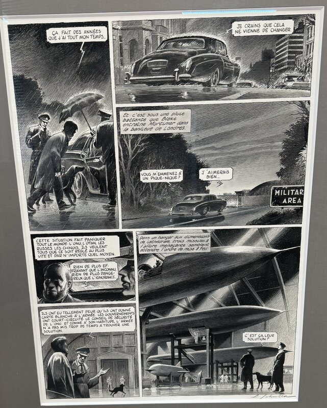 Schuiten BLAKE ET MORTIMER PLANCHE ORIGINALE VERSION ALTERNATIVE - Planche originale