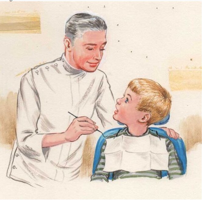 Florence Sarah Winship, Danny's Wiggly Tooth (Dentiste) - Original Illustration