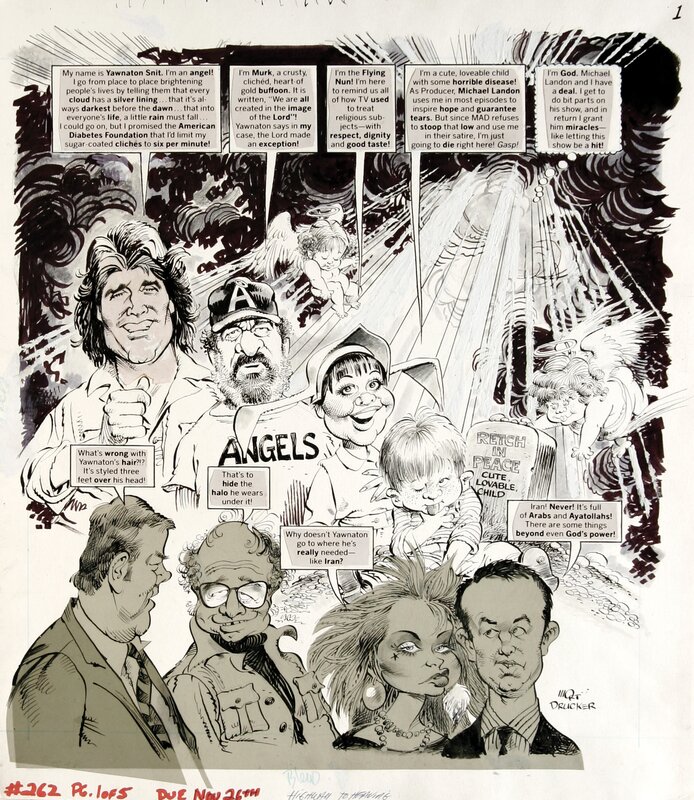 Mort Drucker, Dick DeBartolo, Mad #262 Highway to Heaven parody - Planche originale