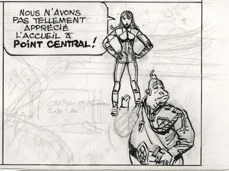 Jean-Claude Mézières, Pierre Christin, L'avenir est avancé, unfinished panel - Comic Strip