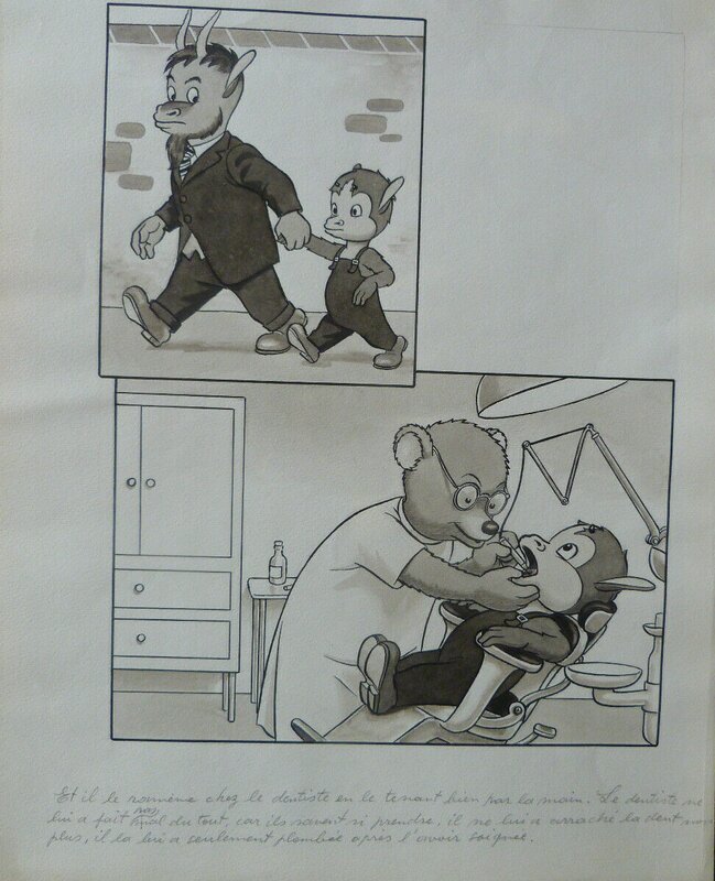 José Cabrero Arnal, Roudoudou chez le dentiste. - Planche originale