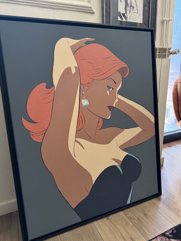 Berthet pin up acrylique dur toile format geant - Original Illustration