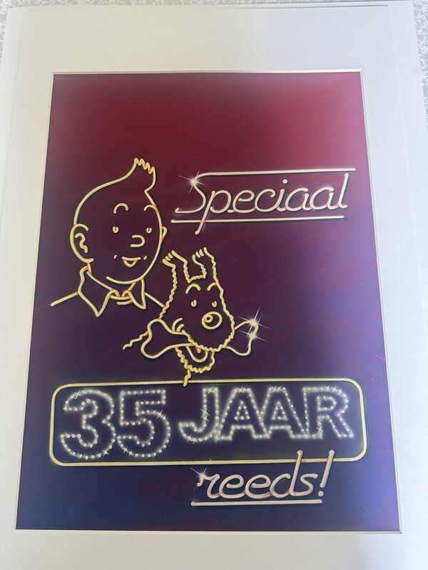 Bob de moor couverture journal tintin 35 anniversaire - Original Cover
