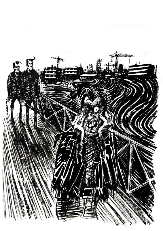 En vente - Le cri par Johann Guyot - Illustration originale