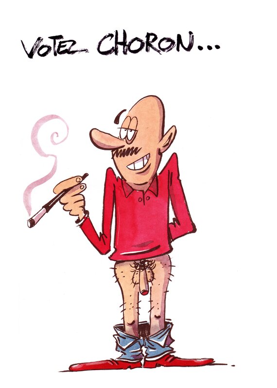 En vente - Votez Choron par Johann Guyot - Illustration originale