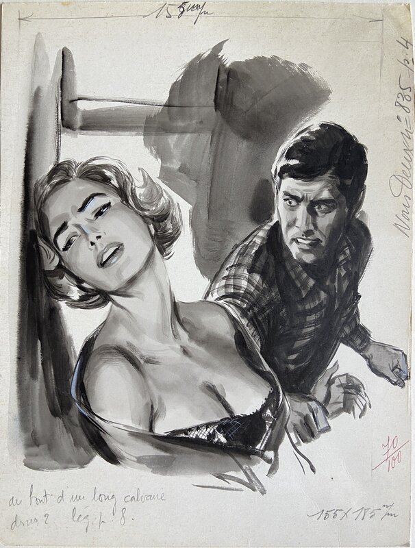 For sale - Poïvet - Couple au lavis - Original Illustration