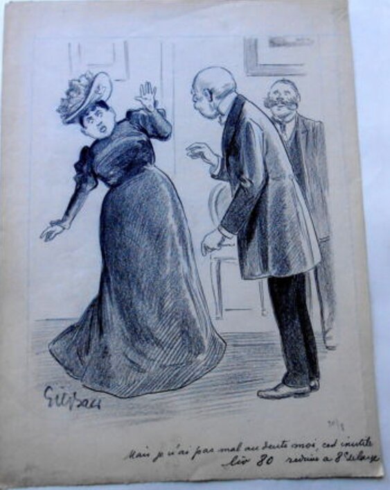 Chez le dentiste par Gil Baer - Illustration originale