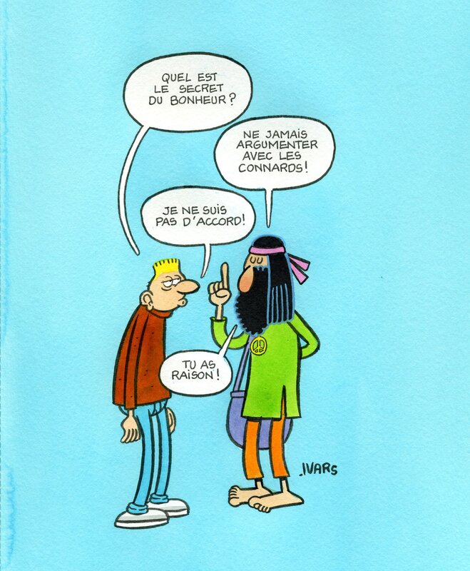En vente - Éric Ivars, Le secret du bonheur. - Illustration originale