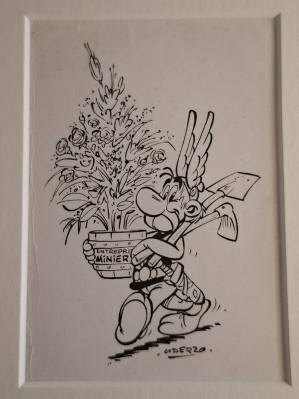 Albert Uderzo, Asterix publicité de l’entreprises minier - Illustration originale