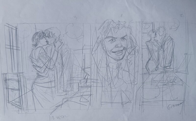 En vente - Jean-Pierre Gibrat, Le Sursis-Strip original - Œuvre originale