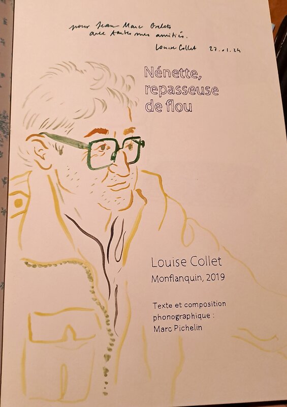 Louise Collet, Dédicace dans Nenette, repasseuse de flou - Dédicace