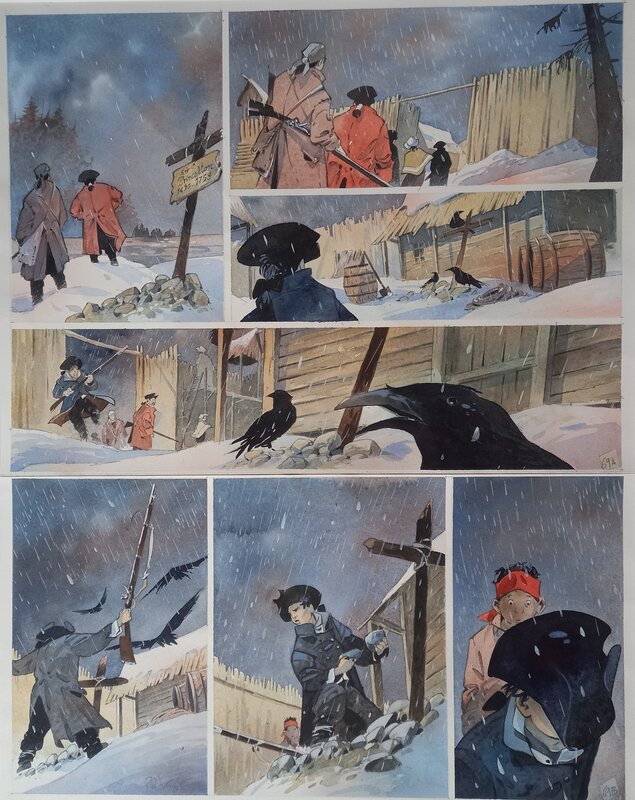 En vente - Canoë Bay par Patrick Prugne - Planche originale