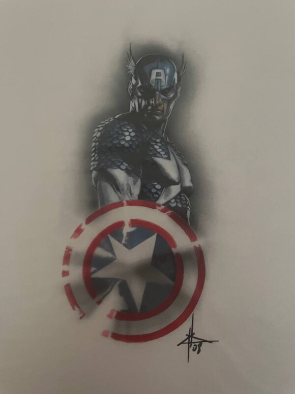 Capitan America par Gabriele Dell'Otto - Illustration originale