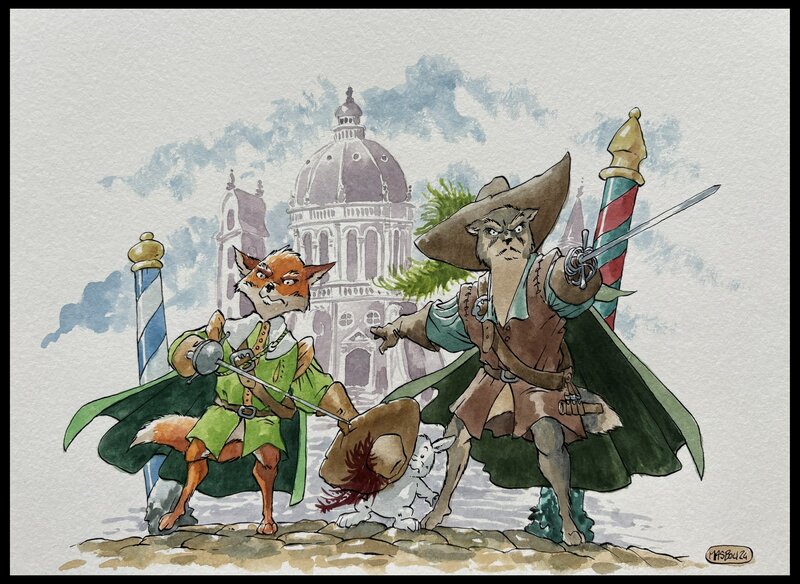 2024 - Masbou - De cape et de crocs - Illustration originale