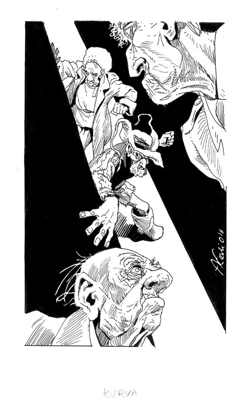 Jakub Wędrowycz by Andrzej Łaski, Andrzej Pilipiuk - Original Illustration