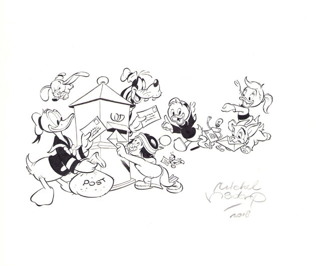 Michel Nadorp | 2003 | Donald Duck illustration Brievenbus - Illustration originale