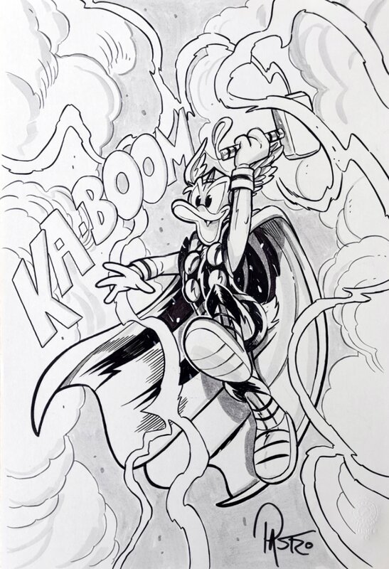 Lorenzo Pastrovicchio, What if...? Donald Duck became Thor - Illustration originale