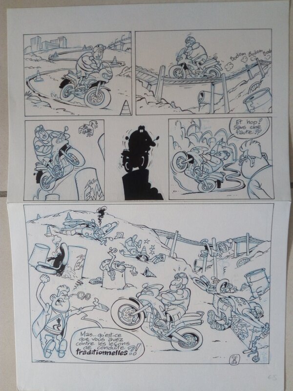 L'auto école / andré amouriq - Planche originale